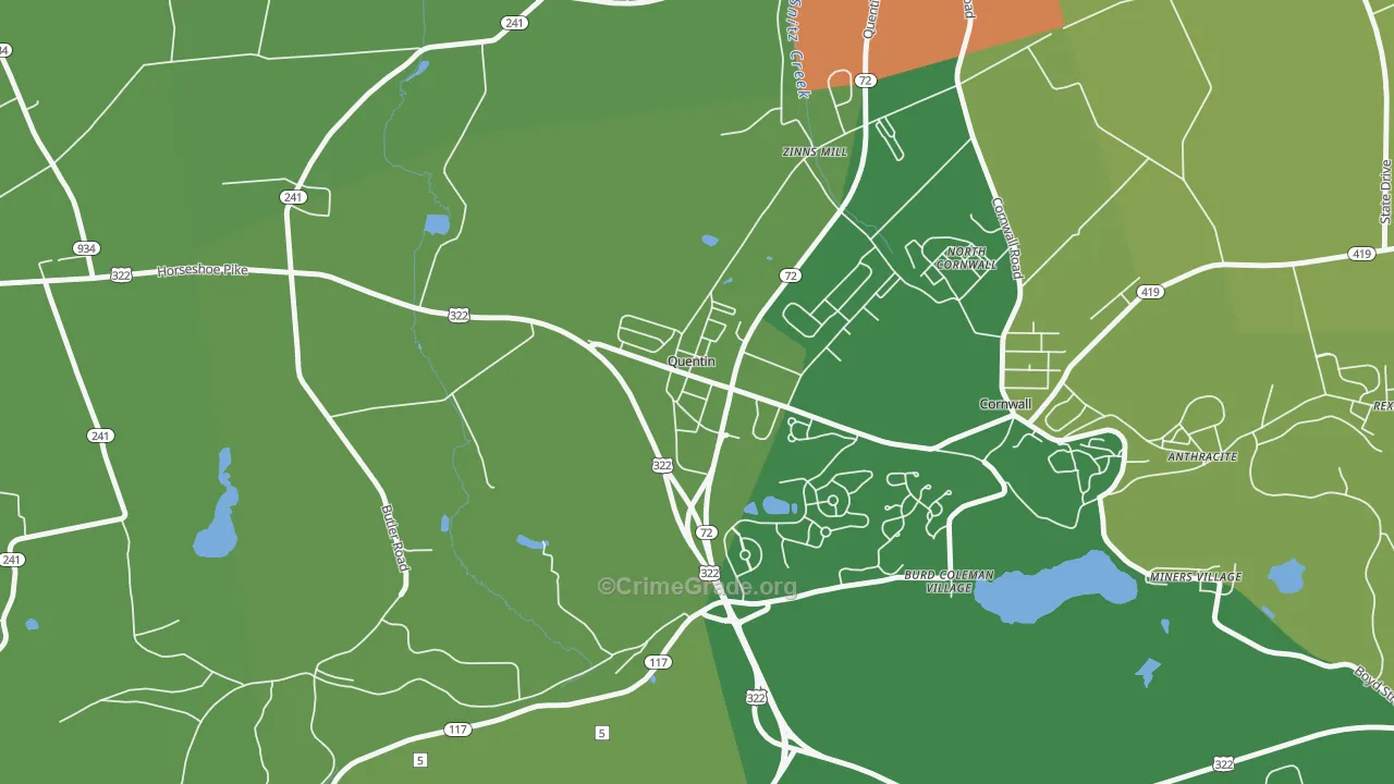 17083, PA Map of Theft Rates