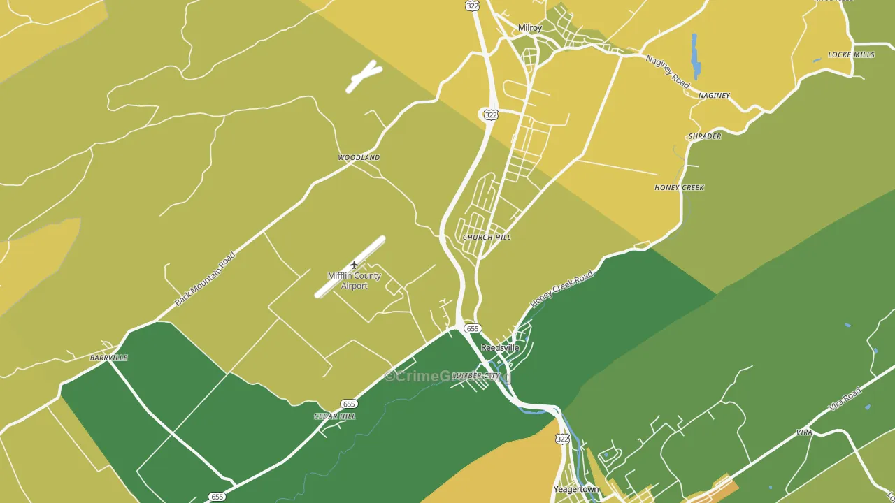 17084, PA Map of Theft Rates