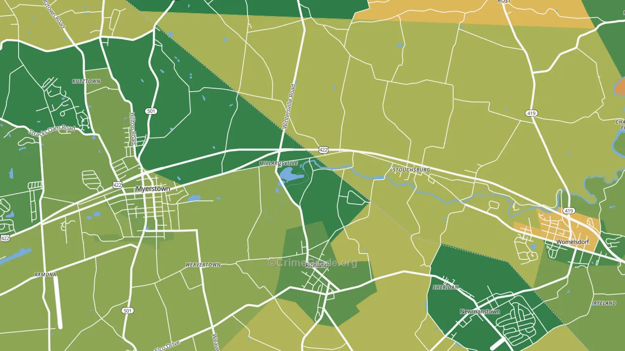17087, PA Map of Theft Rates