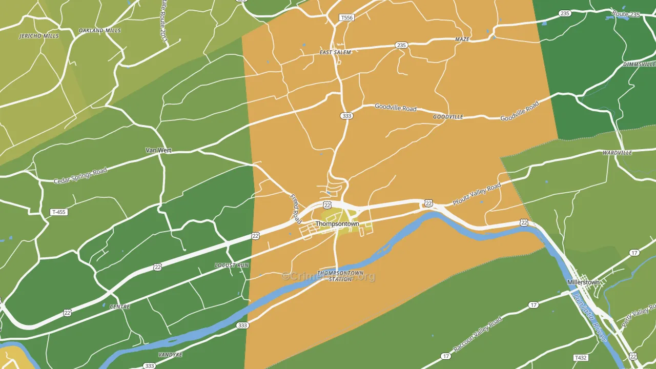 17094, PA Map of Theft Rates