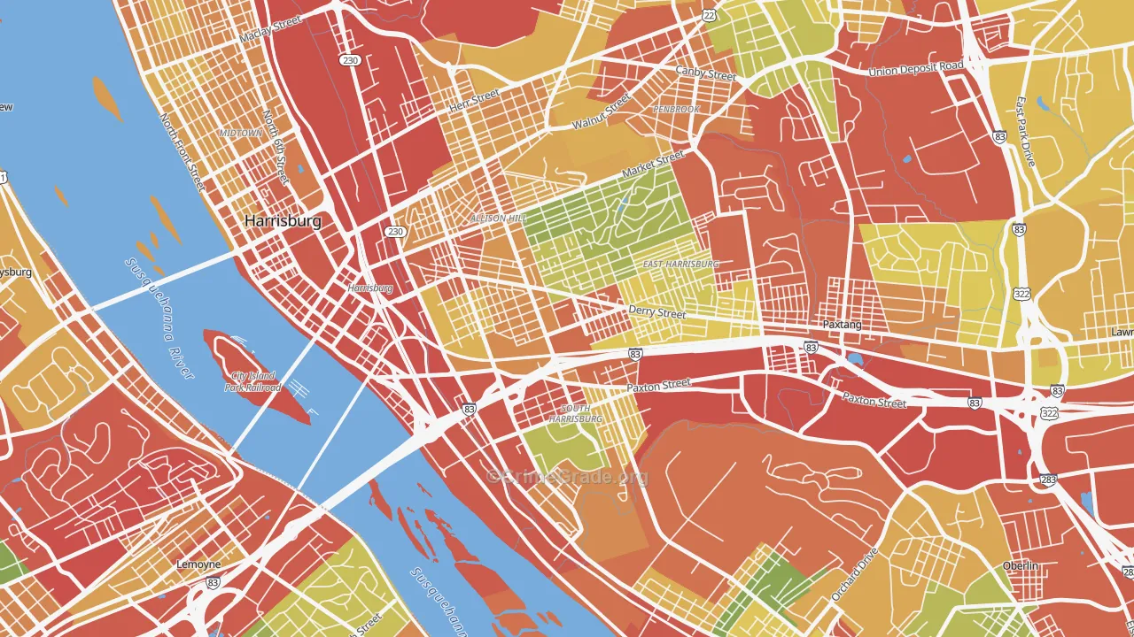 17104, PA Map of Theft Rates
