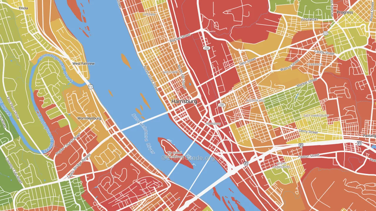 17120, PA Map of Theft Rates