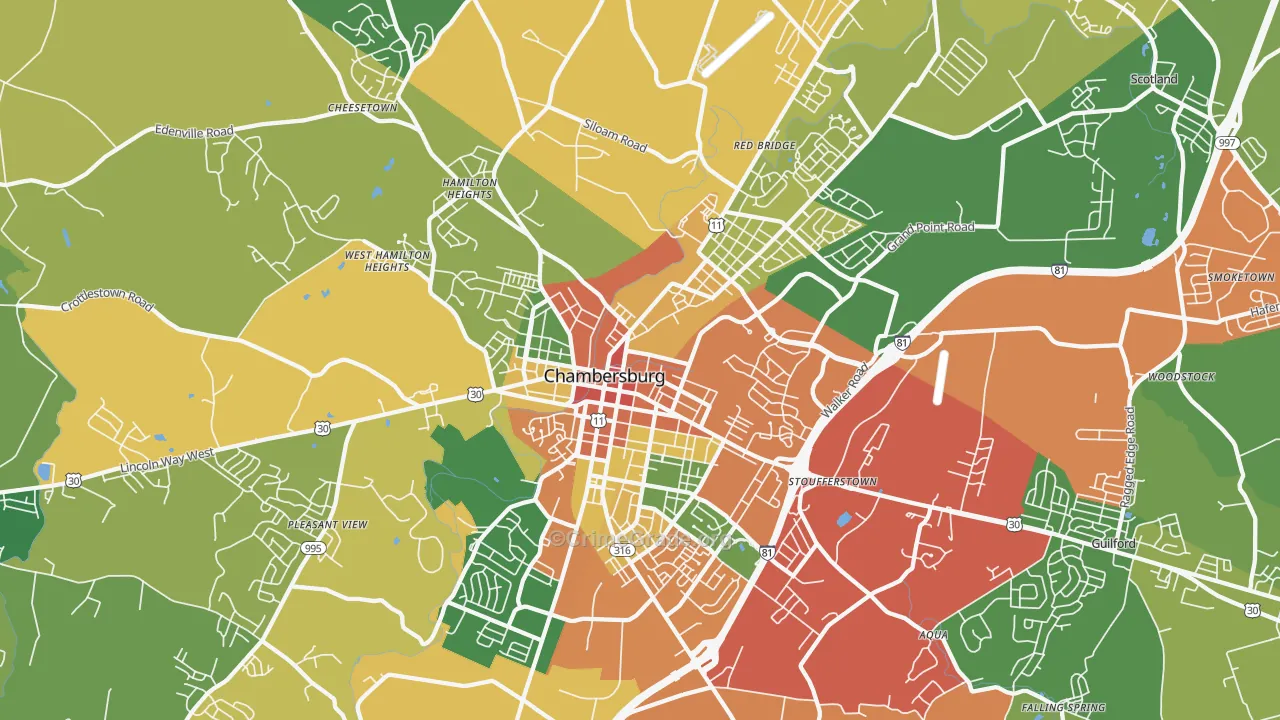 17201, PA Map of Theft Rates