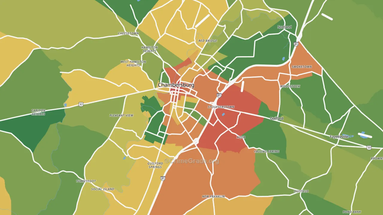 17202, PA Map of Theft Rates
