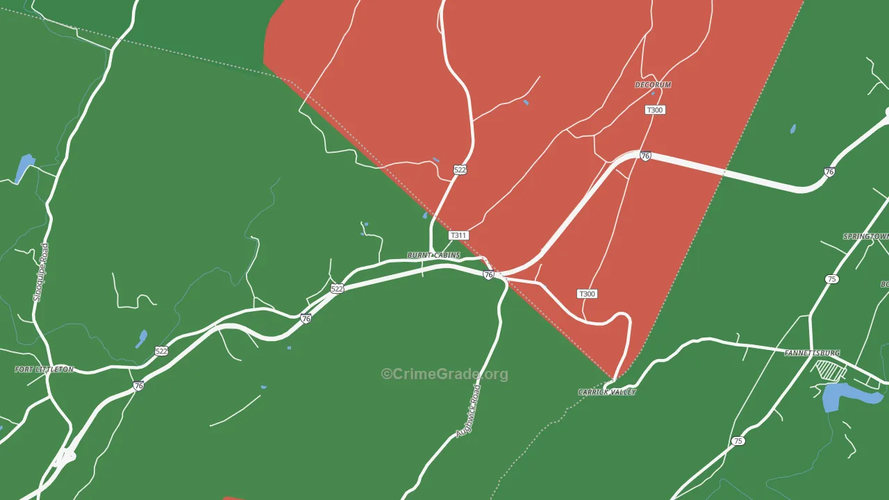 17215, PA Map of Theft Rates