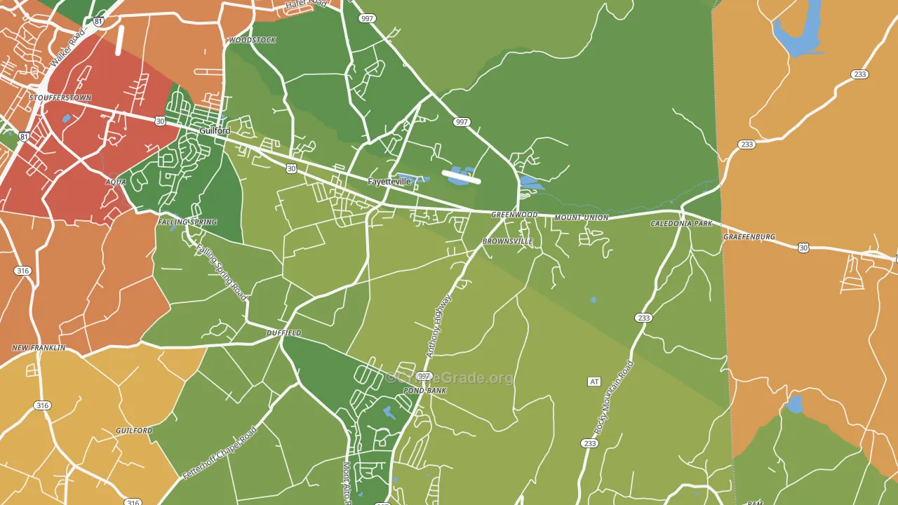 17222, PA Map of Theft Rates