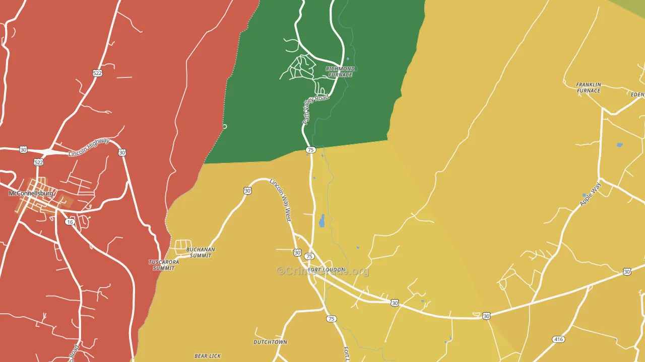 17224, PA Map of Theft Rates