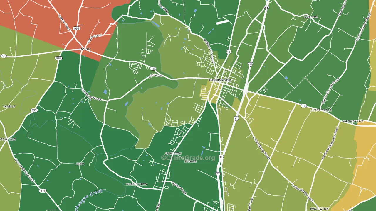 17225, PA Map of Theft Rates