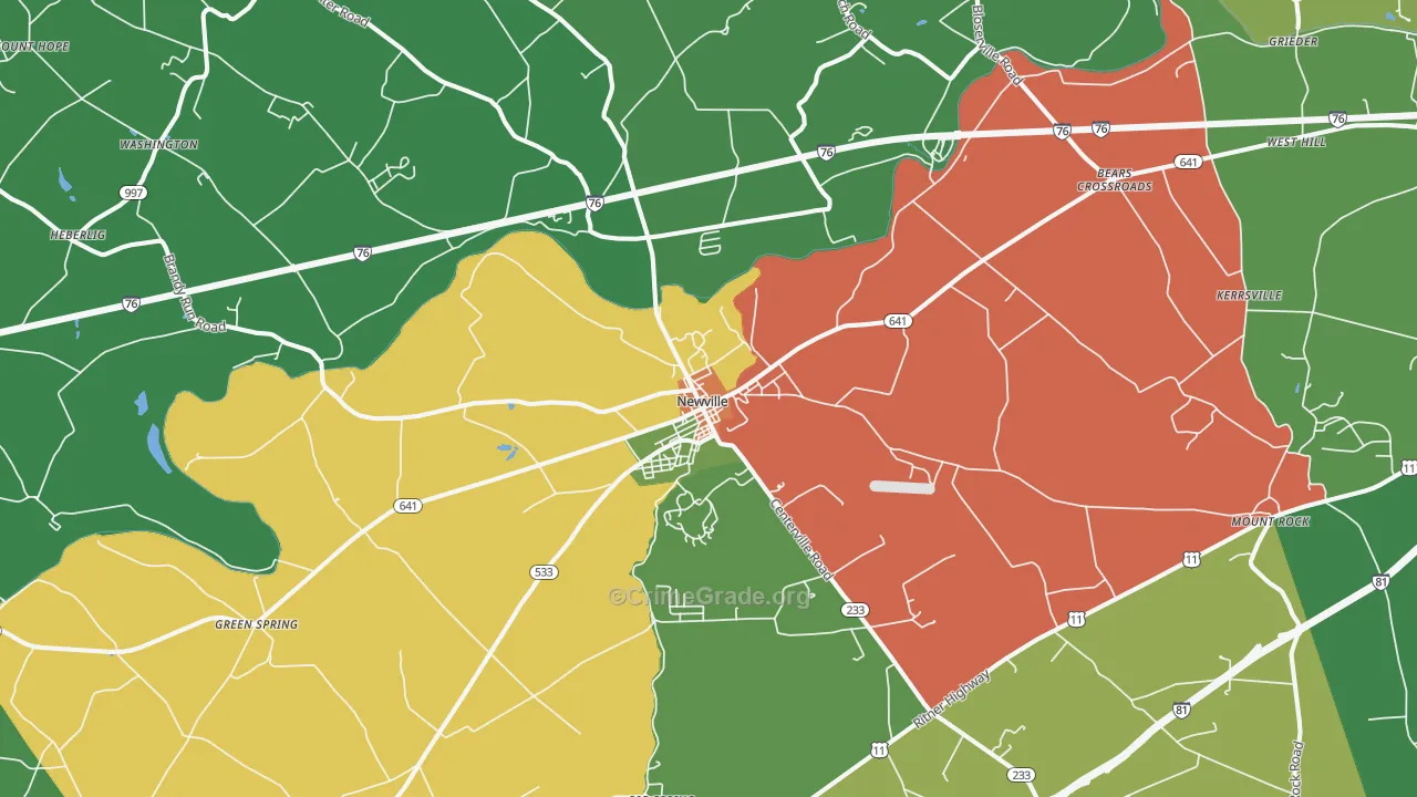 17241, PA Map of Theft Rates