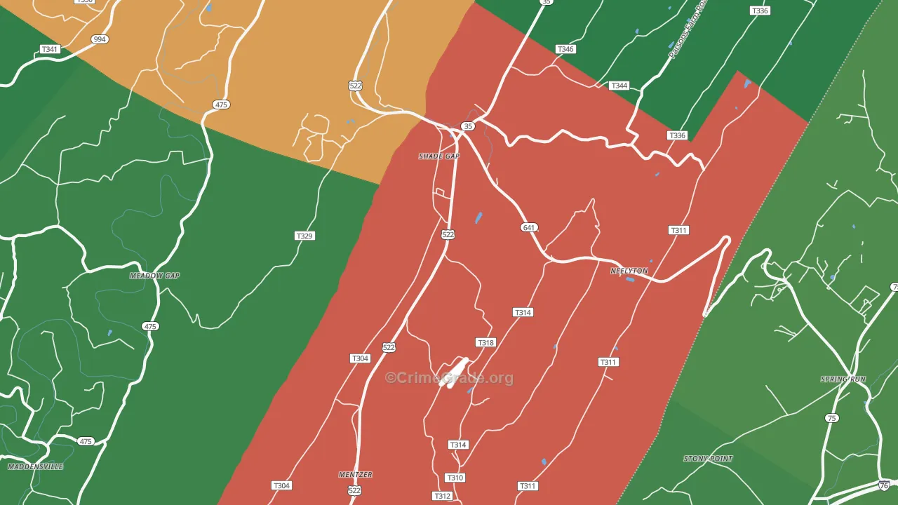 17255, PA Map of Theft Rates