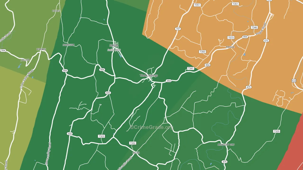 17264, PA Map of Theft Rates