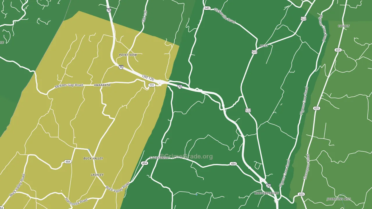 17267, PA Map of Theft Rates