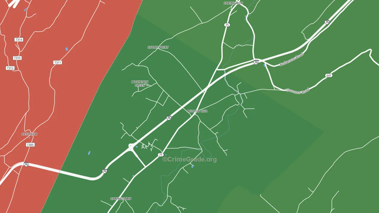 17271, PA Map of Theft Rates