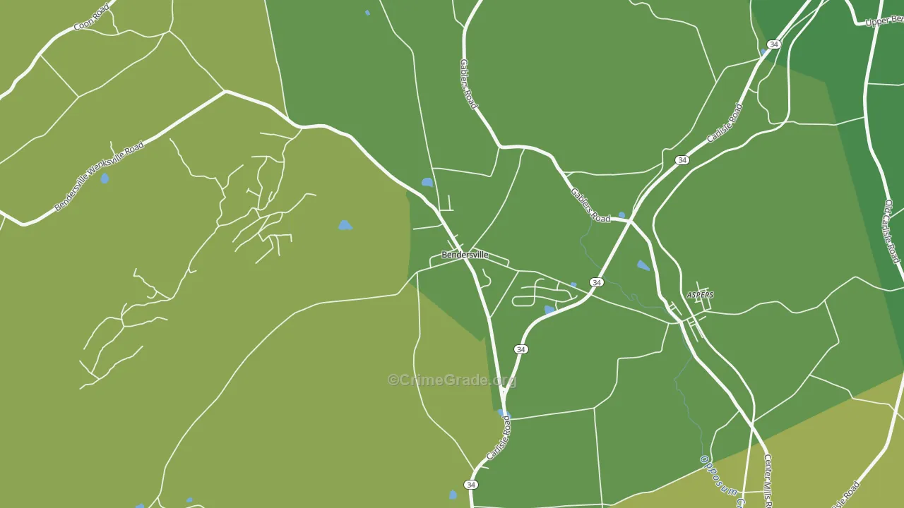 17306, PA Map of Theft Rates