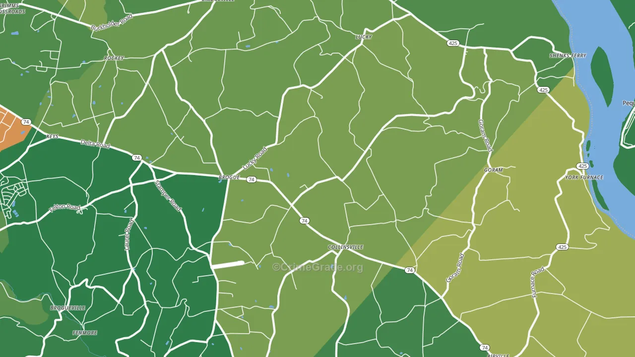 17309, PA Map of Theft Rates