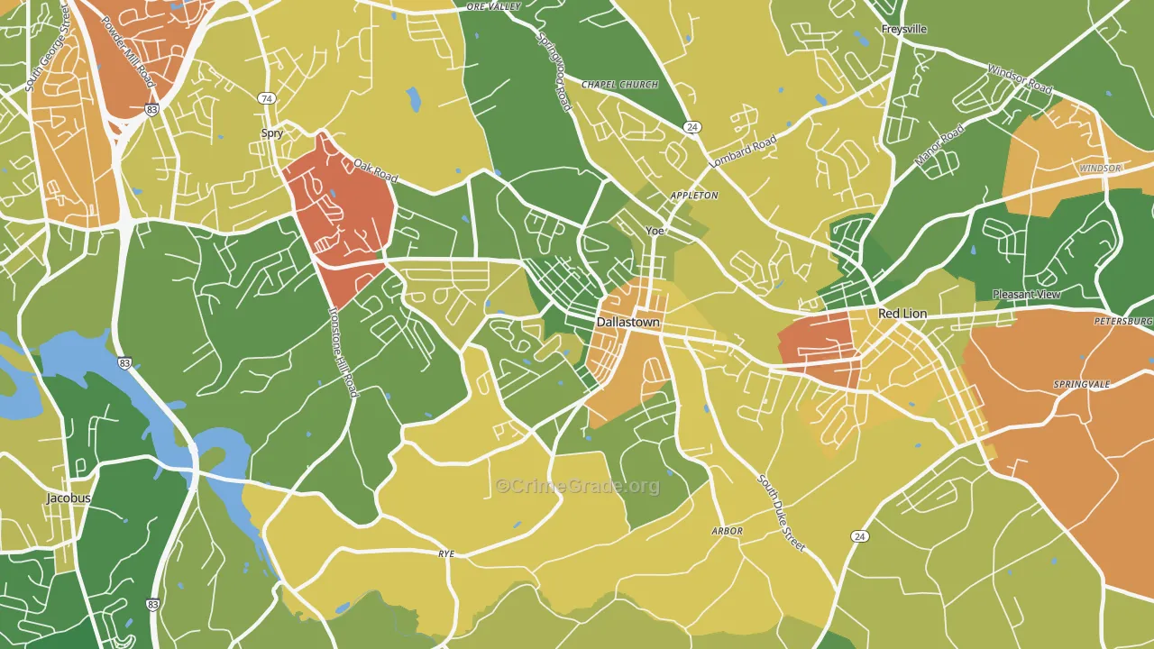 17313, PA Map of Theft Rates