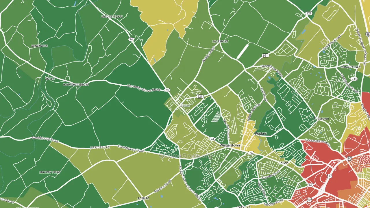 17315, PA Map of Theft Rates