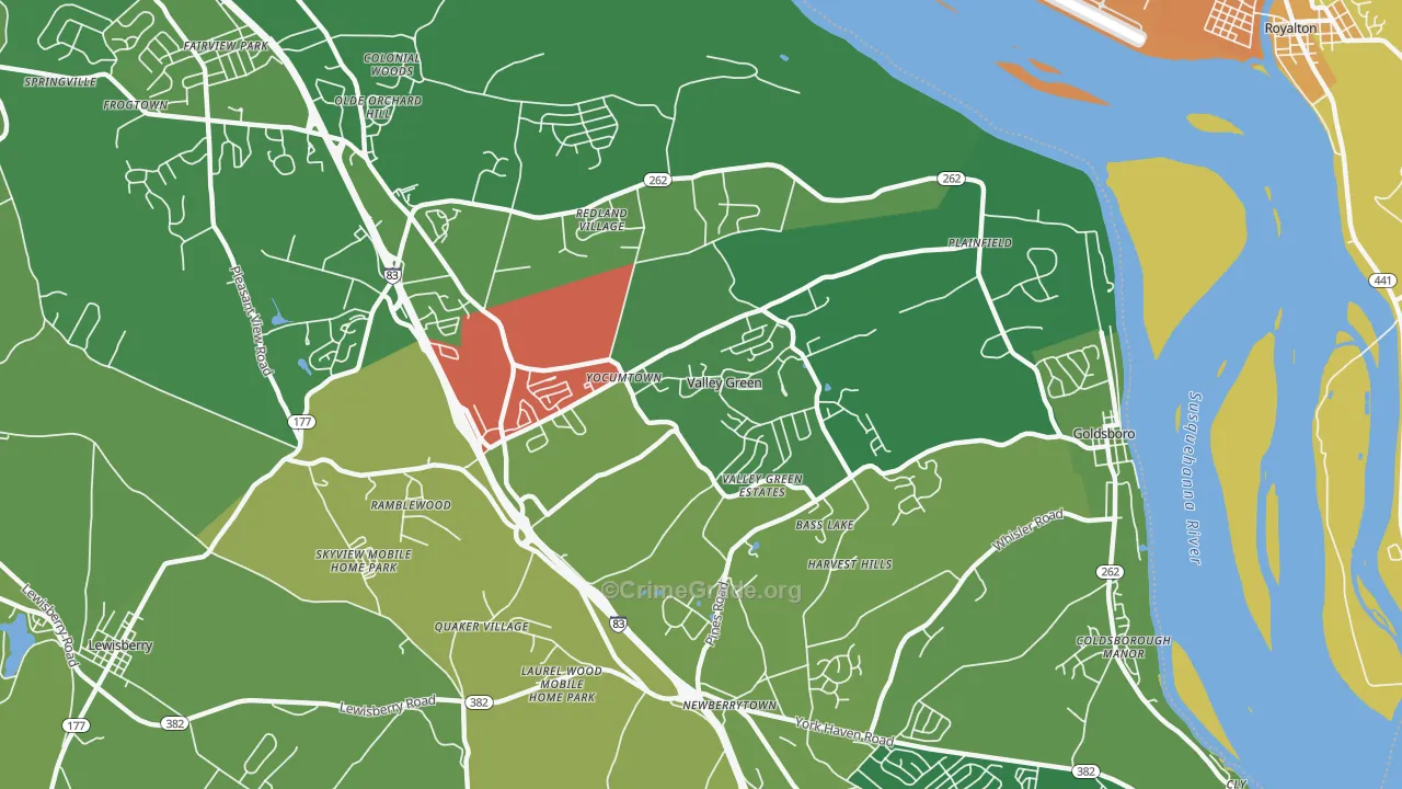 17319, PA Map of Theft Rates