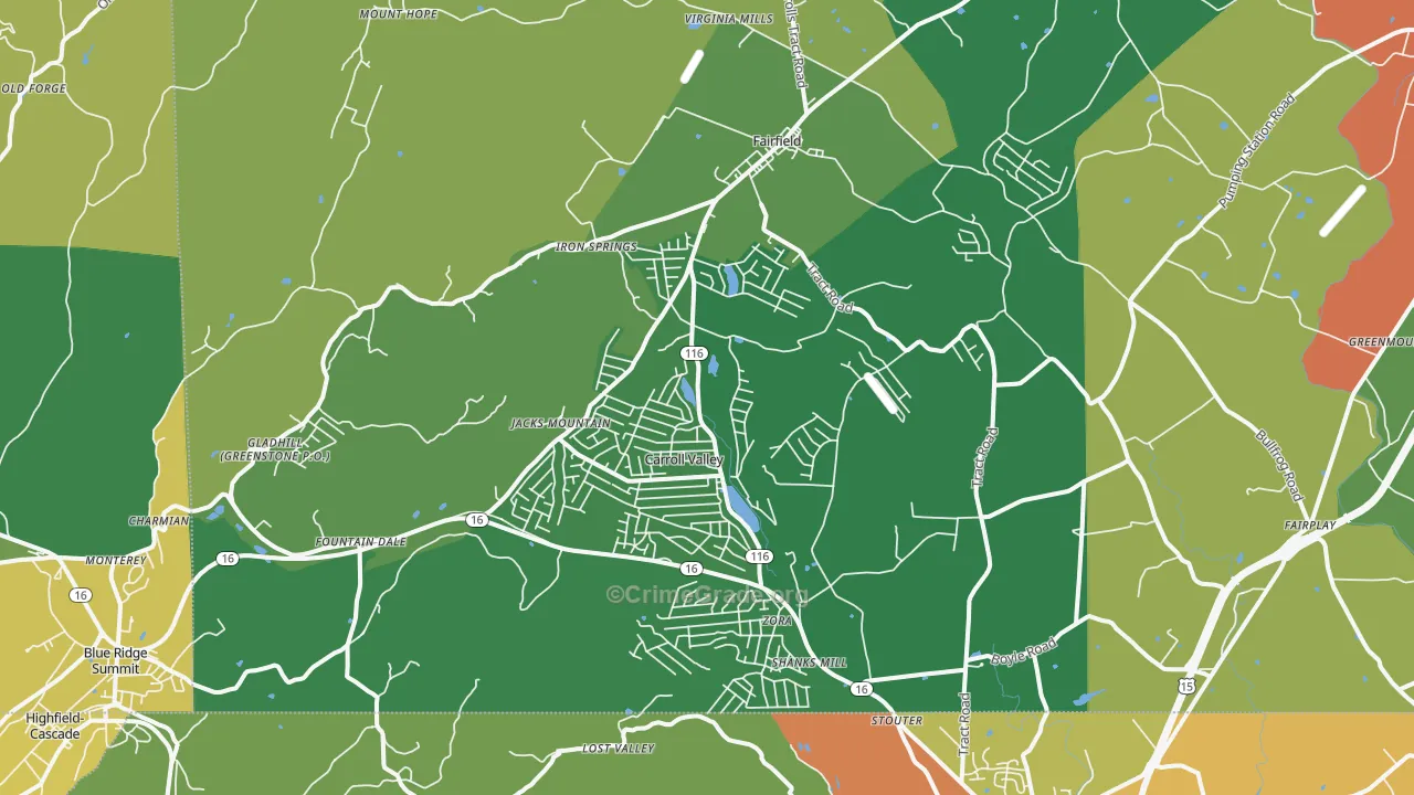17320, PA Map of Theft Rates