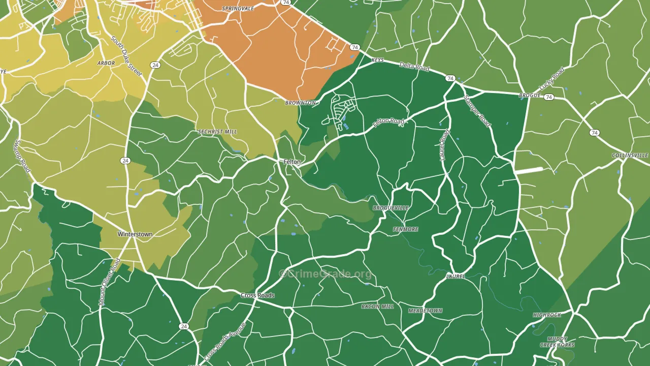 17322, PA Map of Theft Rates