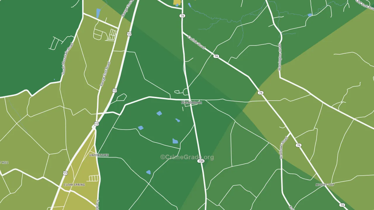 17323, PA Map of Theft Rates