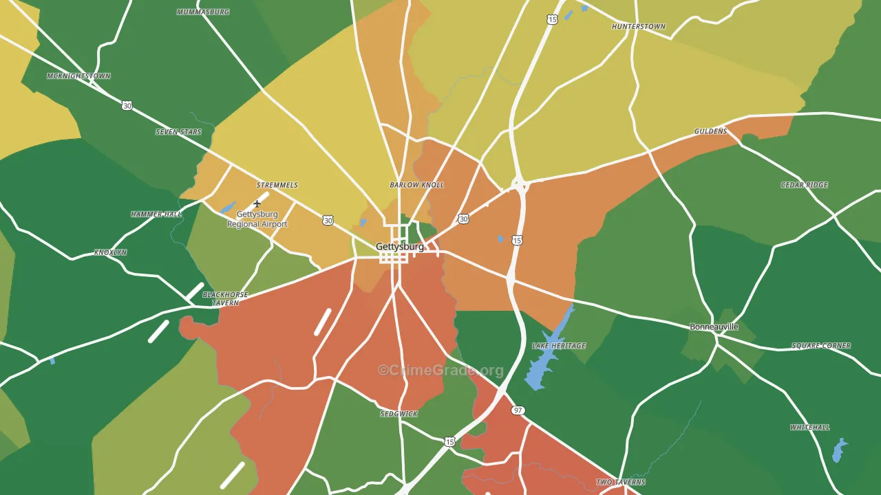17325, PA Map of Theft Rates