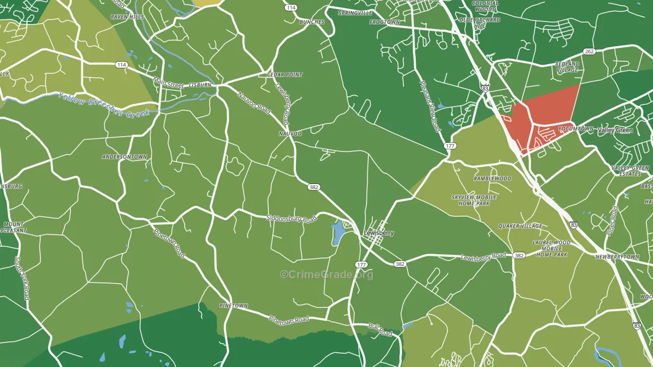17339, PA Map of Theft Rates