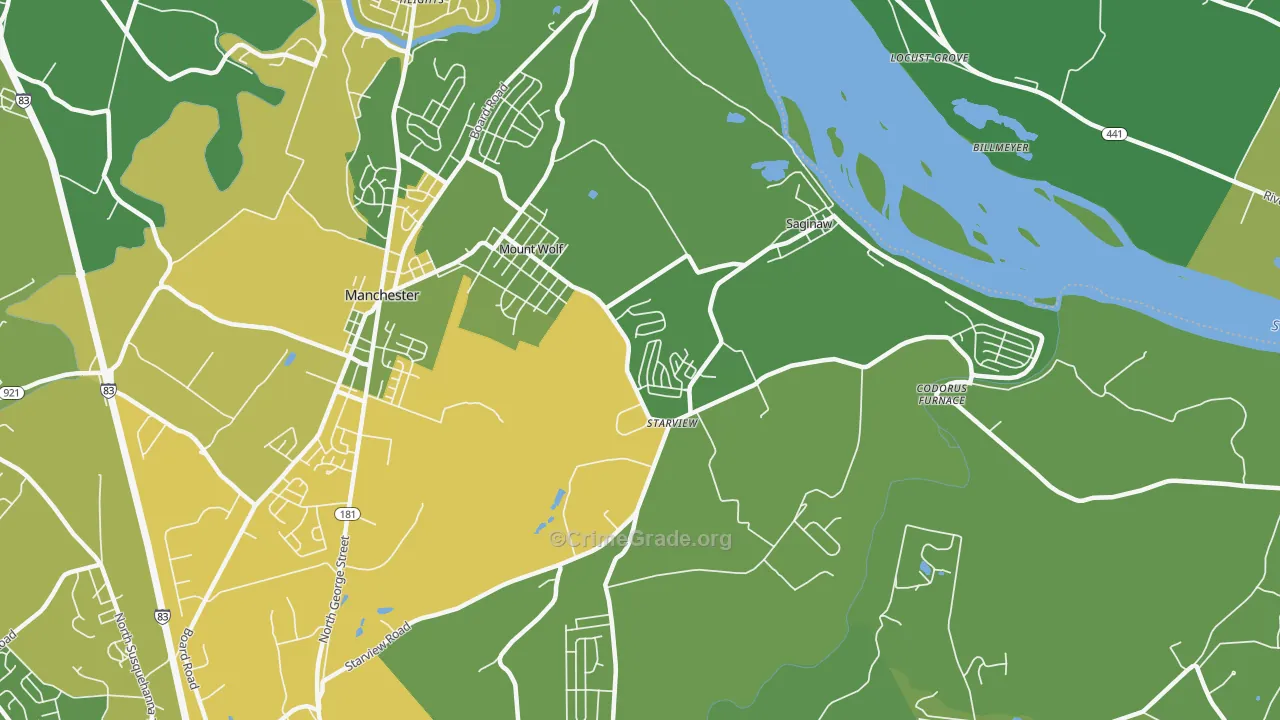 17347, PA Map of Theft Rates