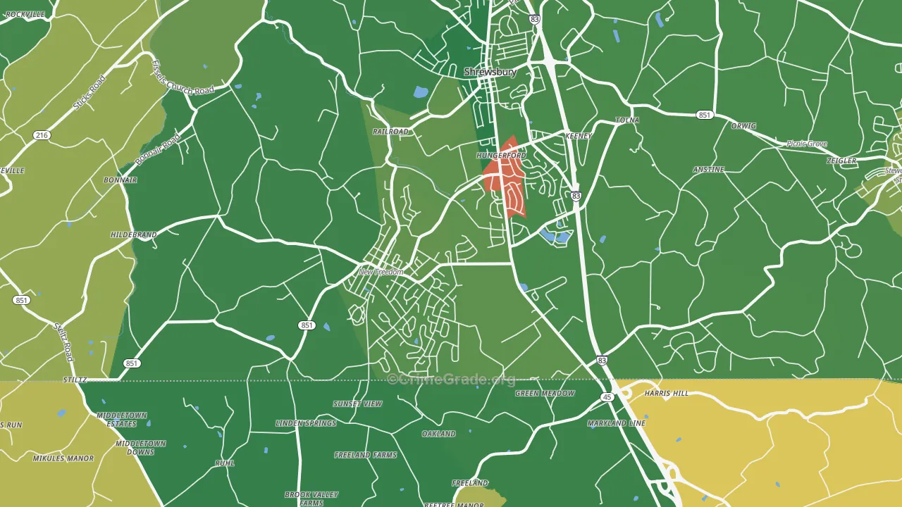 17349, PA Map of Theft Rates