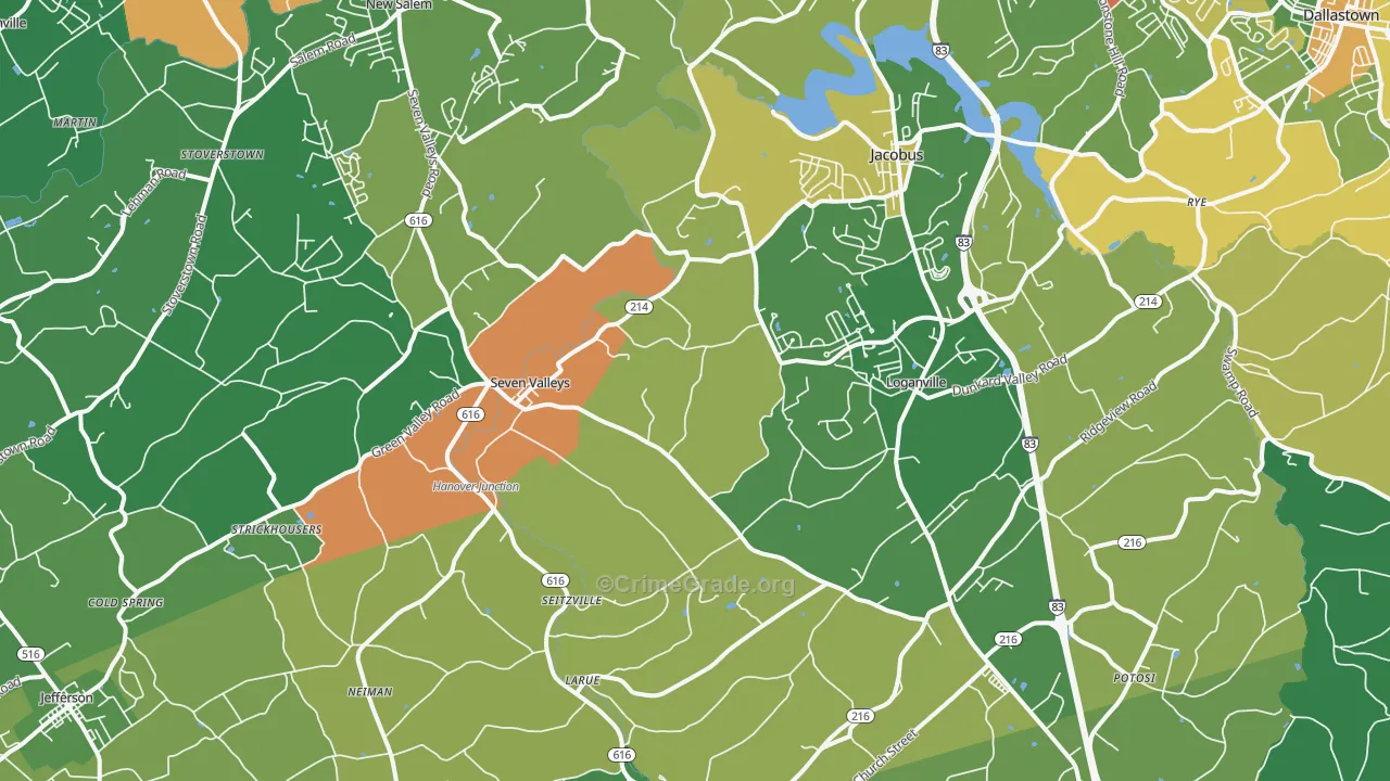 17360, PA Map of Theft Rates