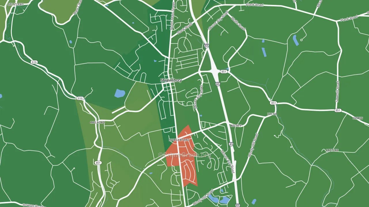 17361, PA Map of Theft Rates