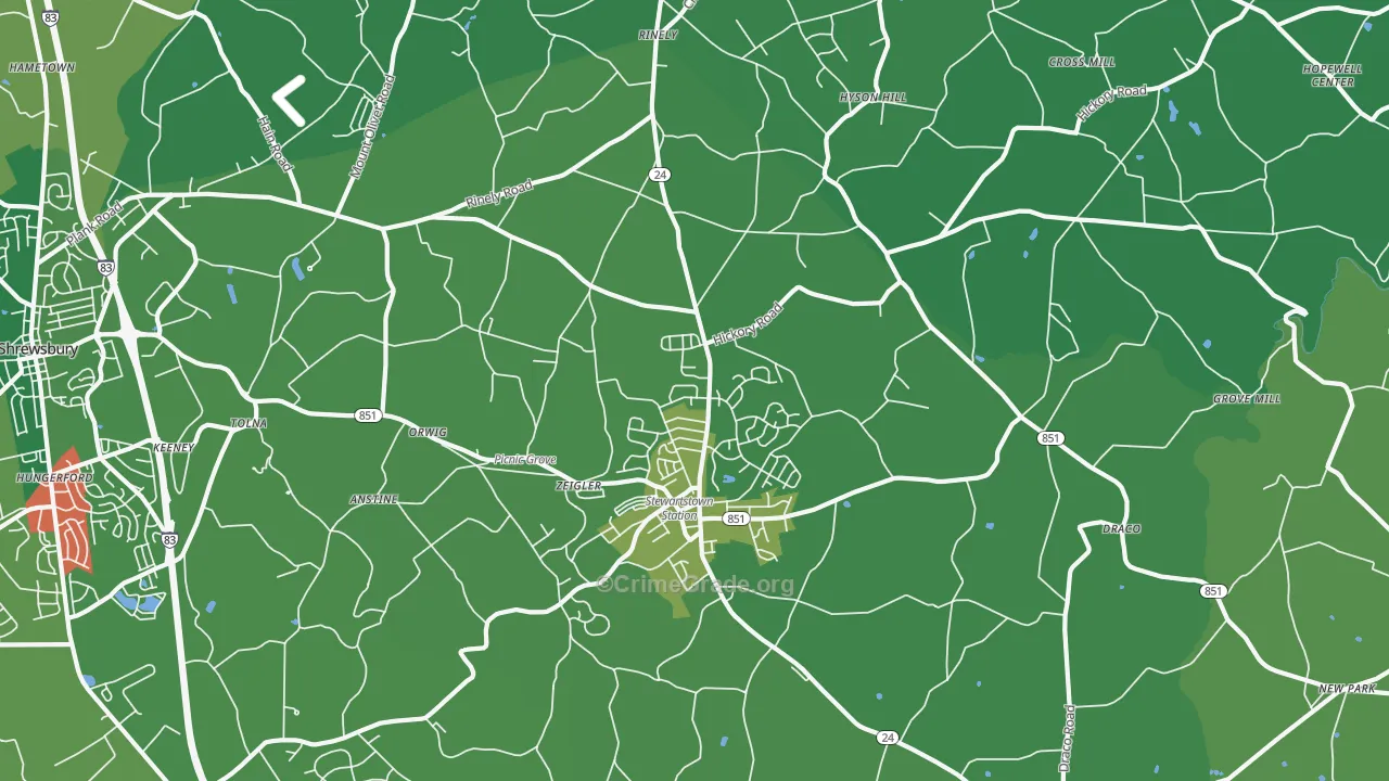 17363, PA Map of Theft Rates