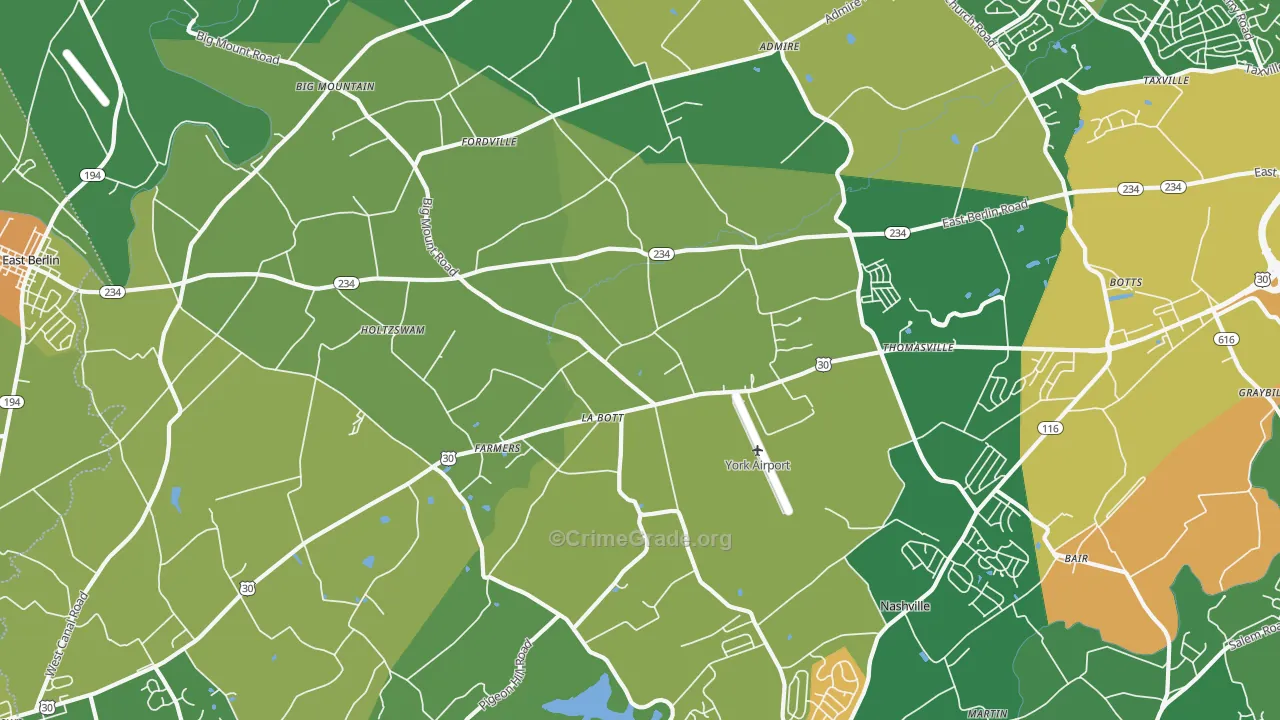 17364, PA Map of Theft Rates