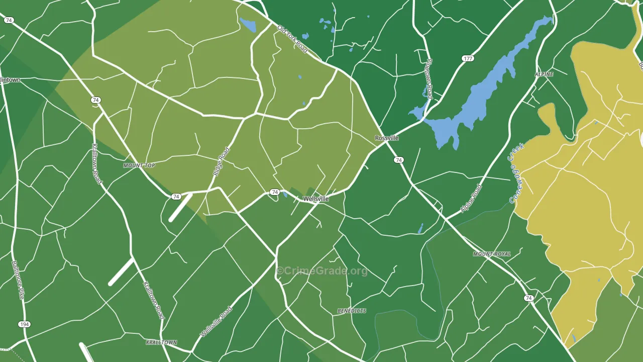 17365, PA Map of Theft Rates