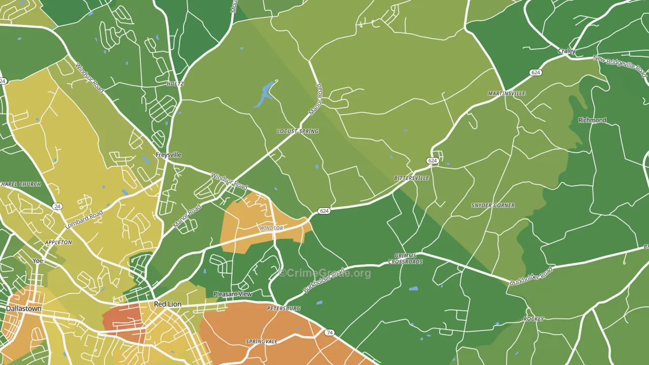 17366, PA Map of Theft Rates