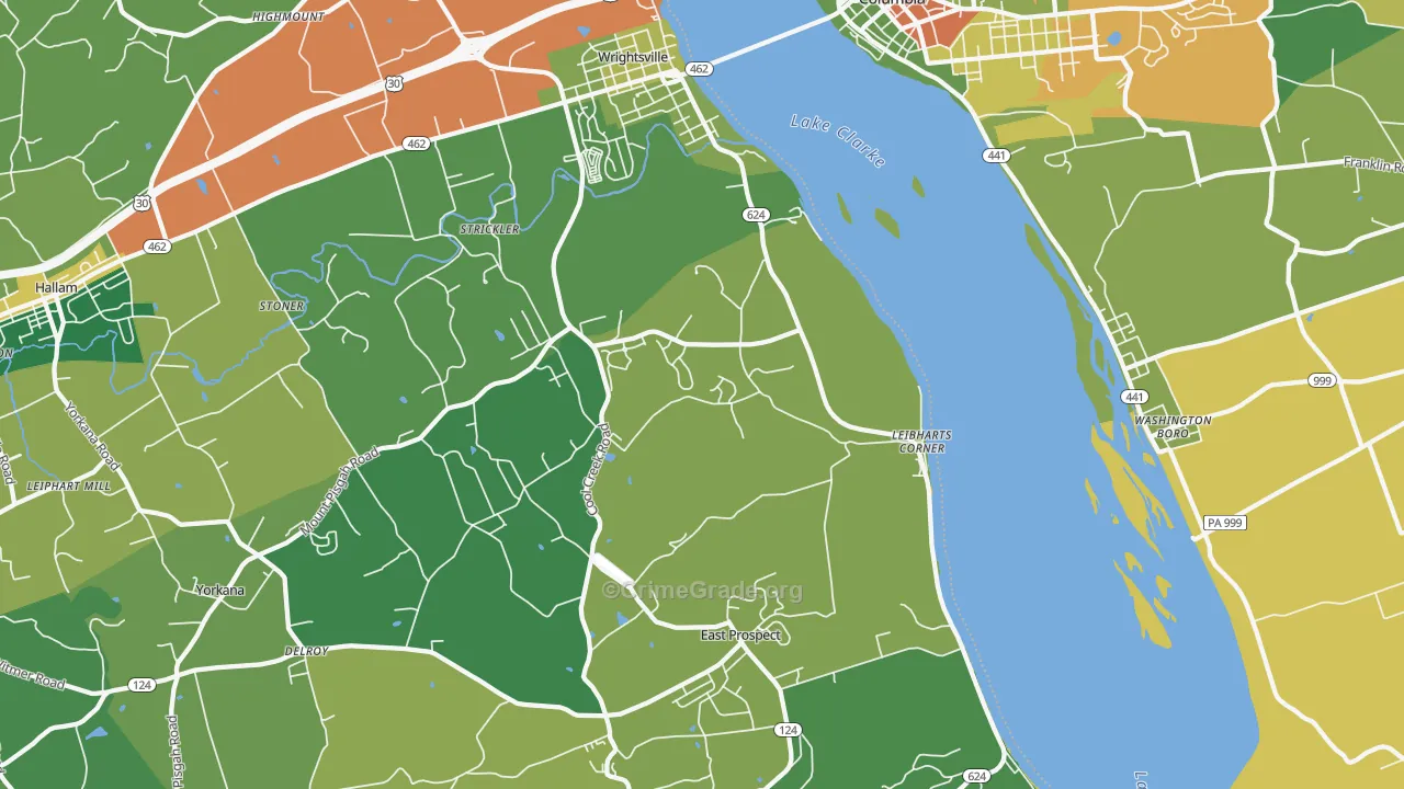17368, PA Map of Theft Rates