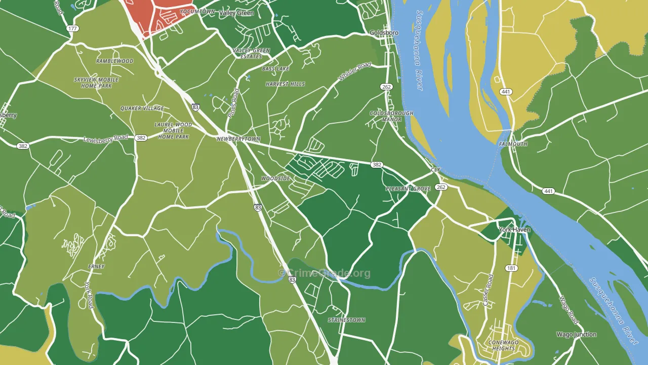 17370, PA Map of Theft Rates