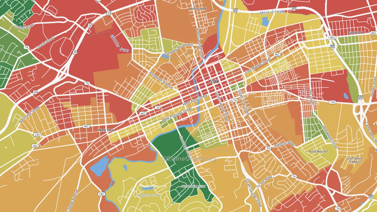 17401, PA Map of Theft Rates