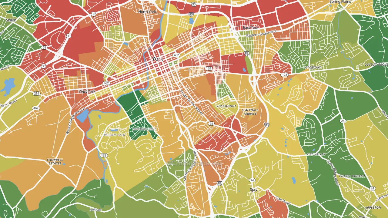 17403, PA Map of Theft Rates