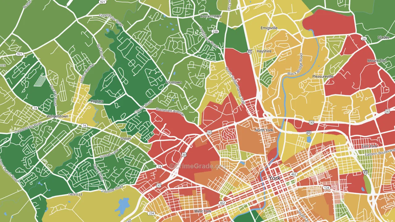 17404, PA Map of Theft Rates