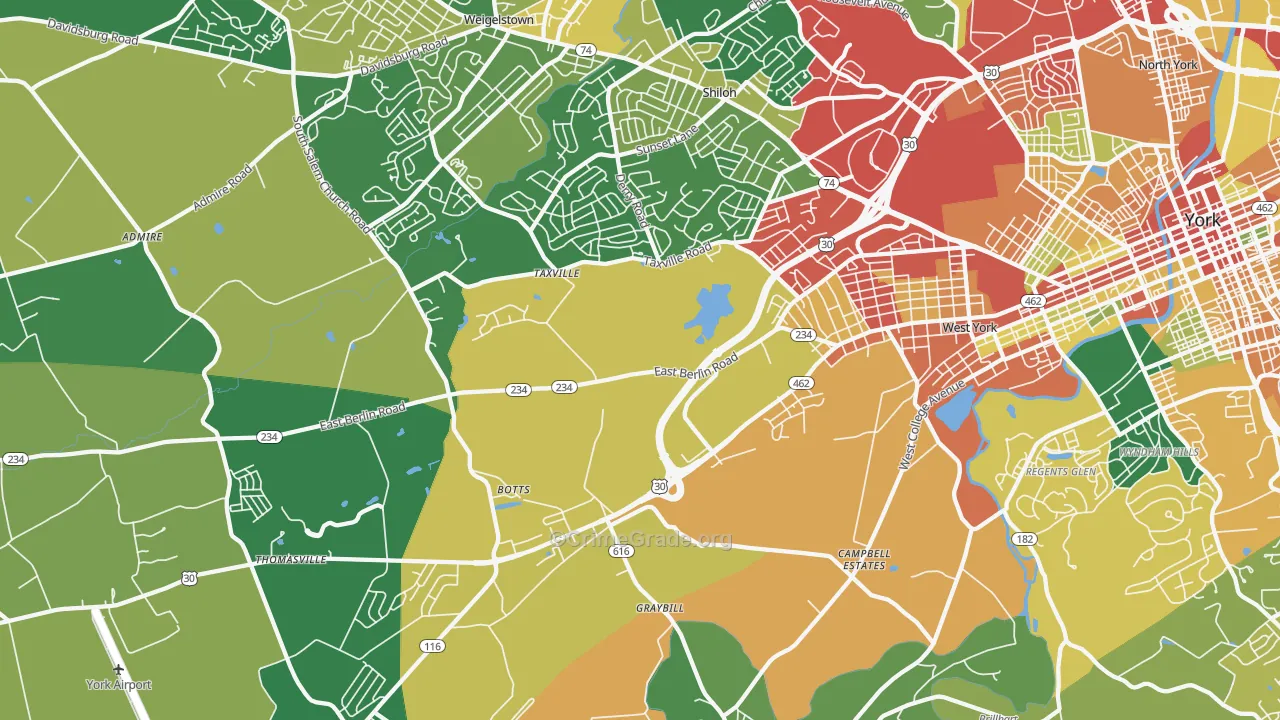 17408, PA Map of Theft Rates