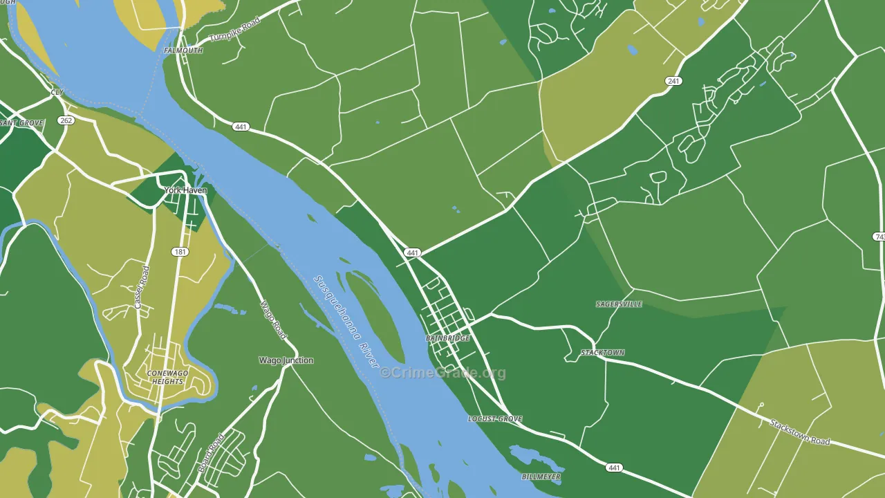 17502, PA Map of Theft Rates