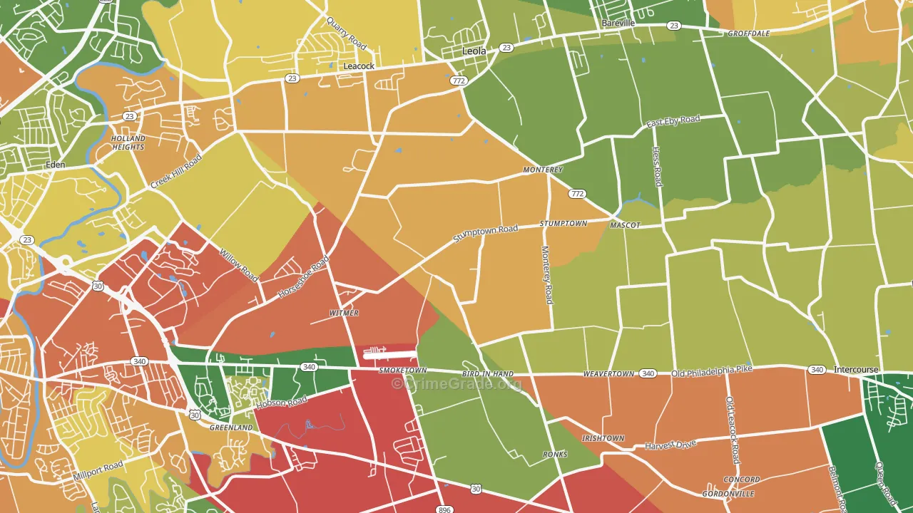 17505, PA Map of Theft Rates
