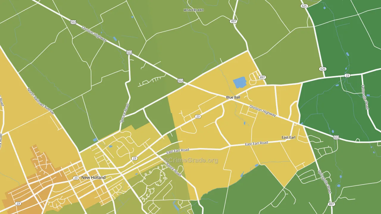 17506, PA Map of Theft Rates