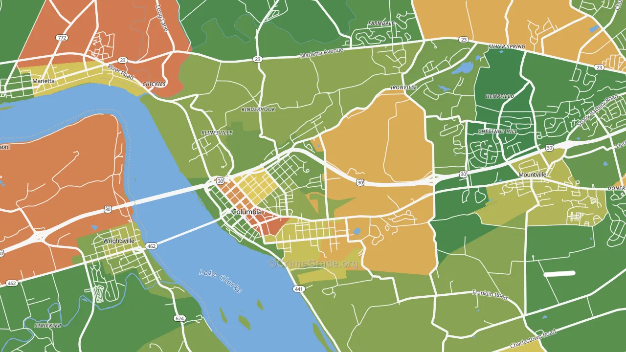 17512, PA Map of Theft Rates