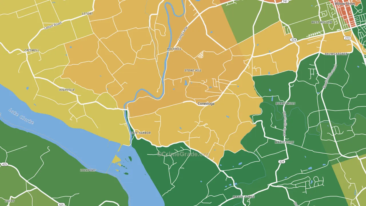 17516, PA Map of Theft Rates