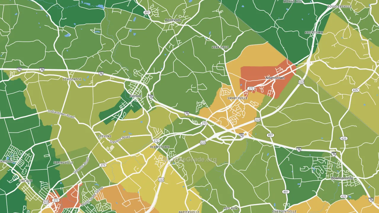 17517, PA Map of Theft Rates