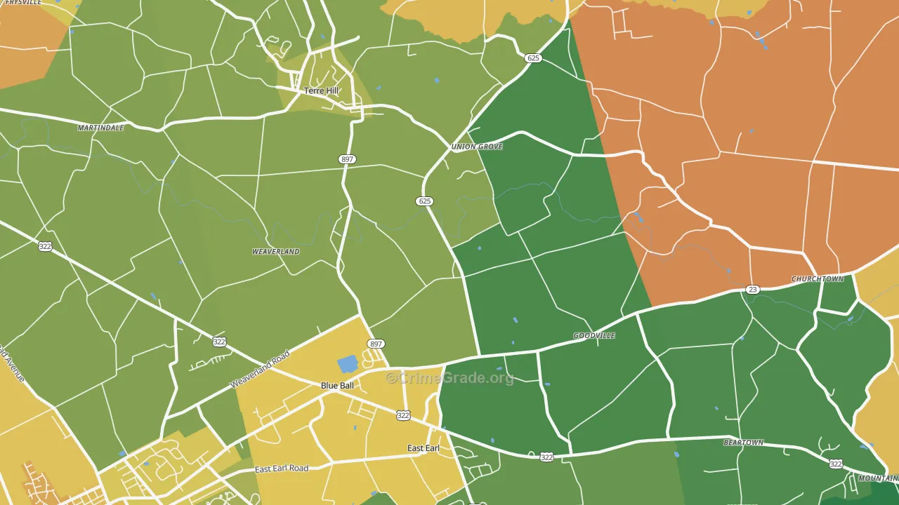 17519, PA Map of Theft Rates
