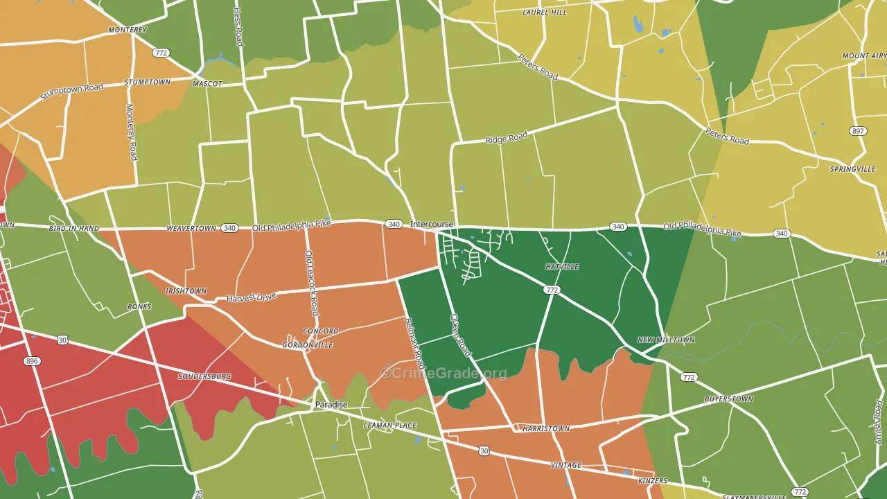 17529, PA Map of Theft Rates