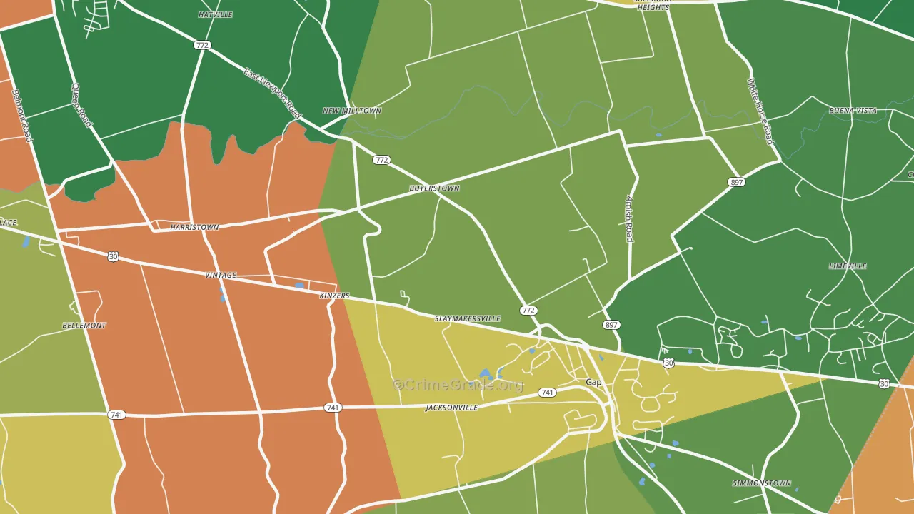 17535, PA Map of Theft Rates